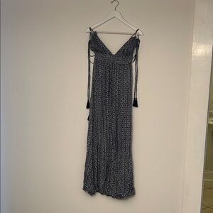 Lulus Navy Patterned Maxi Dress